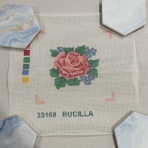 Bucilla Rose and Floral Needlepoint Canvas